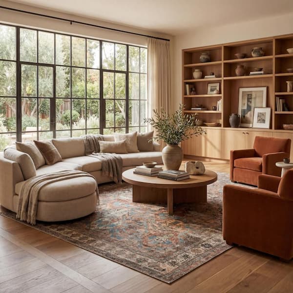 Rada Traditional Vintage Floral Washable Multicolor 5 ft. x 8 ft. Indoor Area Rug