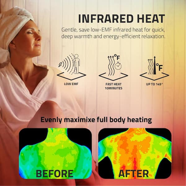 SaunaSpa 3-Person Indoor Hemlock Wood FAR Infrared Sauna with Low
