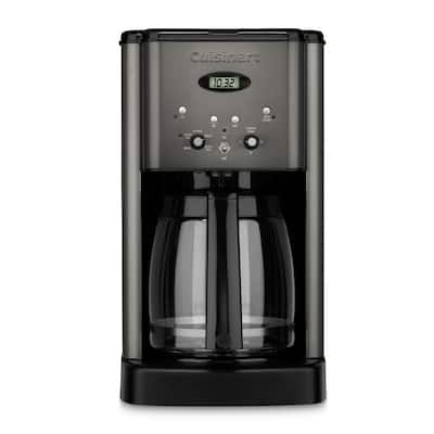 Brew Central 12-Cup Black Stainless Steel Drip Coffee Maker with Glass Carafe