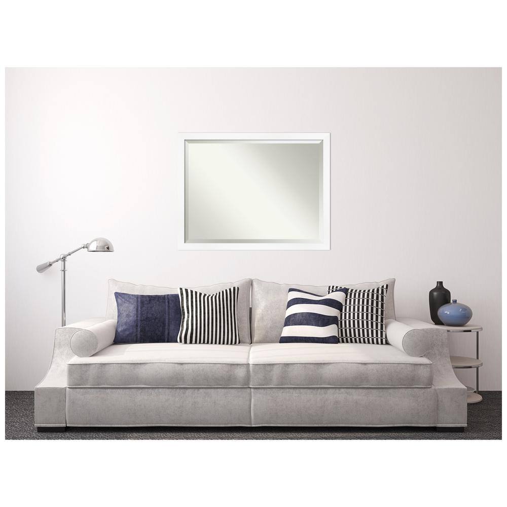 Cabinet White Beveled Edge Rectangular Wall Mirror 43x33