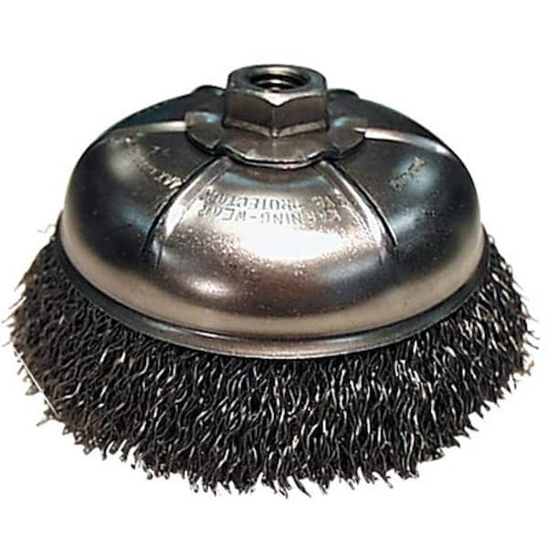 Makita 3 in. Wire Cup Brush for use with angle grinders with an M10 x 1.25 arbor or adapter