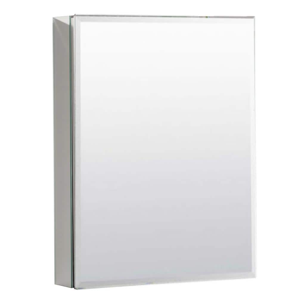 15 in. W x 26 in. H Large Rectangular Frameless Wall Bathroom Vanity Mirror in Silver with 2-Adjustable Shelves -  Tatahance, F-MC380