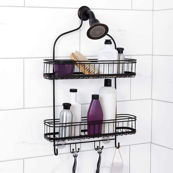 Dracelo Bronze Shower Caddy over Shower Head, Hanging Shower Organizer,  Bathroom Shampoo Holder with Hooks for Razor B09VGCGBLS - The Home Depot