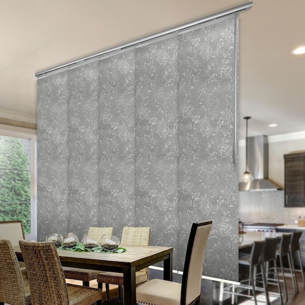 EMOH 5-Panel Light Filtering Single Rail Panel Track Extendable 58"-110"W x 94"H, Panel width 23.5", Jasmine