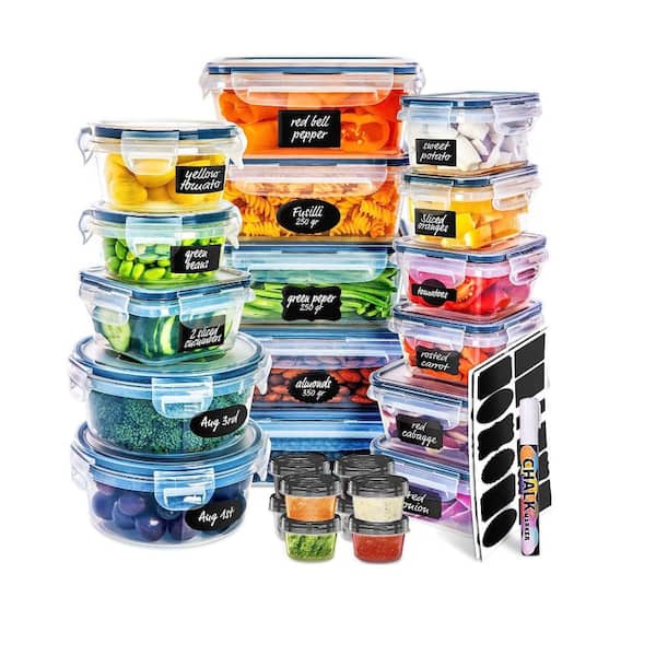 Vtopmart Clear Plastic Pantry Organizer Bins, 6 Pcs Food Storage Bins with Handle for Refrigerator, Fridge, Cabinet, Kitchen, Countertops, Cupboard