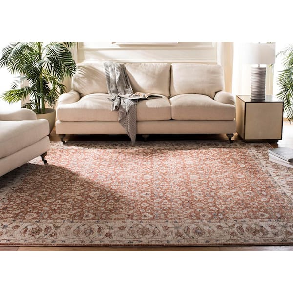 Heirloom 8 ft. x 10 ft. Beige/Light Rust Floral Area Rug