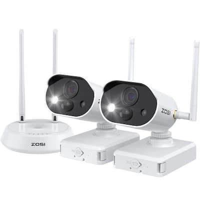 3MP 2K 4-Channel Security Camera System with 2 Wireless Spotlight Cameras, 2-Way Audio, 32GB SD Card/Cloud Storage