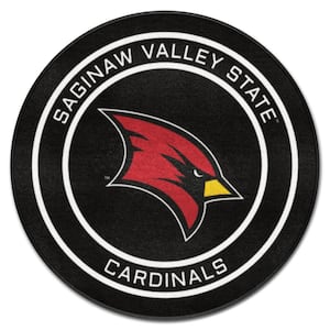 Saginaw Valley State Black 2 ft. Round Hockey Puck Accent Rug