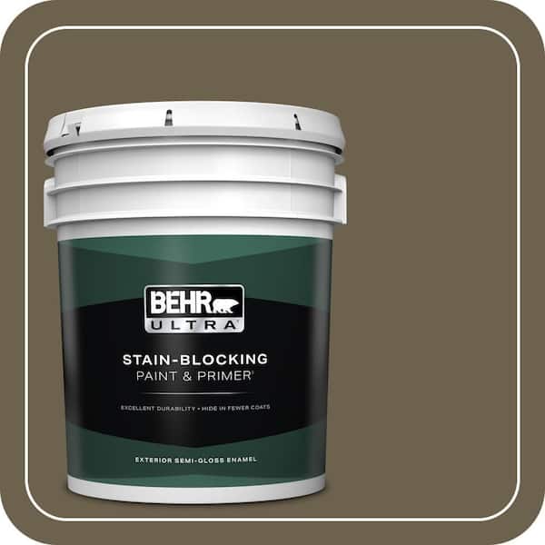 BEHR ULTRA 5 gal. #N310-7 Classic Bronze Semi-Gloss Enamel Exterior Paint & Primer