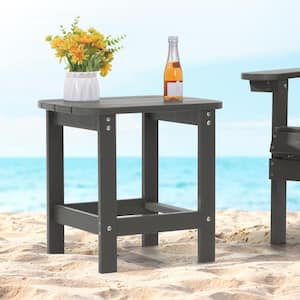 Charcoal Gray Plastic Outdoor Coffee Table for Adirondack Chair