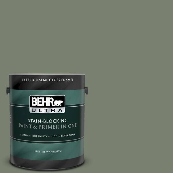 BEHR ULTRA 1 gal. #UL210-4 Cactus Garden Semi-Gloss Enamel Exterior Paint and Primer in One