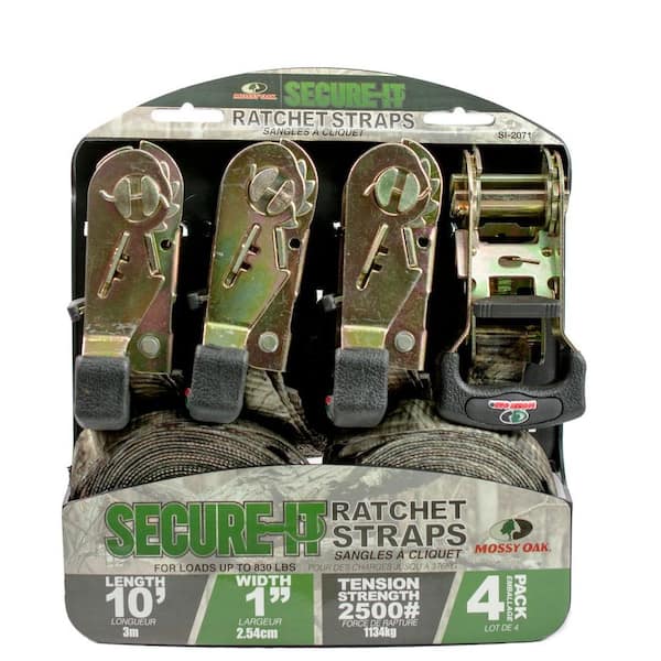 Mossy Oak 10 ft. x 1 in. Camouflage Ratchet Tie Down (4-Pack)