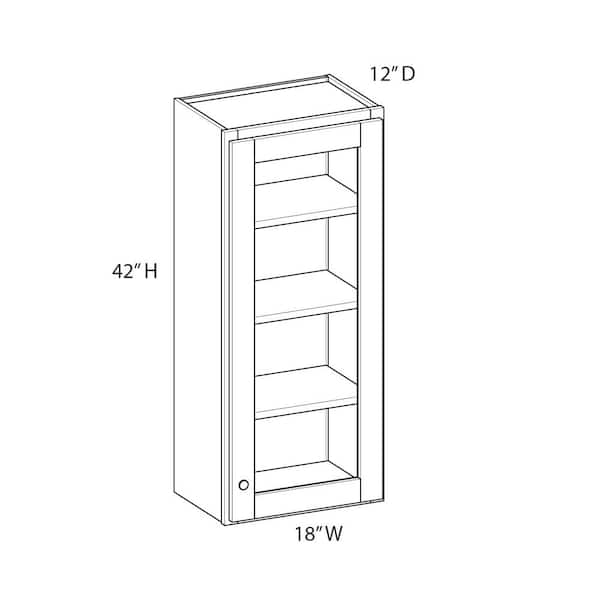 Norfolk Assembled 18 in. W x 36 in. H x 12 in. D Plywood Frosted Glass Door Wall Cabinet in Painted White