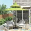 buy 6 ft patio umbrella JOYESERY 6 ft. x 9 ft. Rectangular Market Umbrella Solar LED with Tilt Function Market Patio Umbrella in Orange