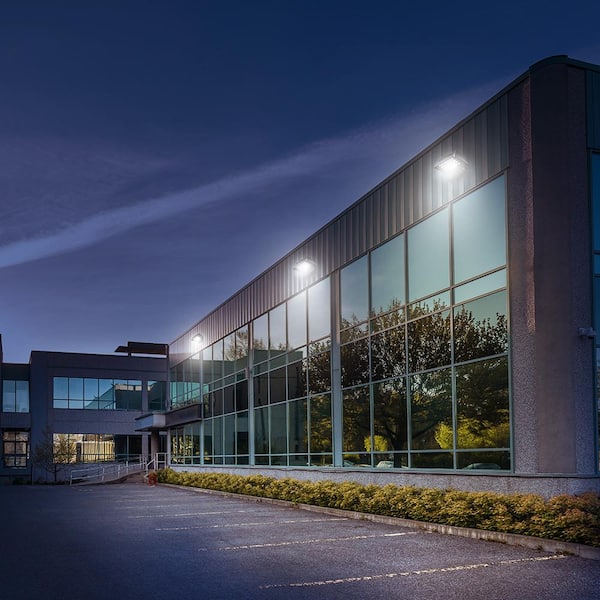 400W Equivalent Integrated LED Bronze Outdoor High Output Flood Light, 12,000 Lumens, 4000K, Dusk-to-Dawn