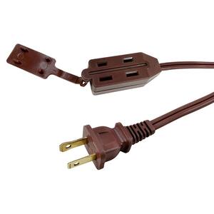 NEW 4432241 LOT OF 5 BROWN 16/2 X 9 FOOT 3 OUTLET INDOOR EXTENSION DROP CORD 