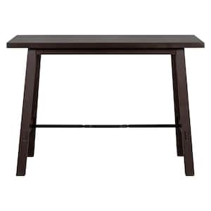 52 in. L Rectangle Espresso Counter Height Dining Table Solid Wood and Metal Dining Table for Small Space (Seats 4)