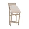 Linon Home Decor Keira 37 in. H Graywash High Back Wood Counter Height Bar Stool with Fabric Seat THD04634