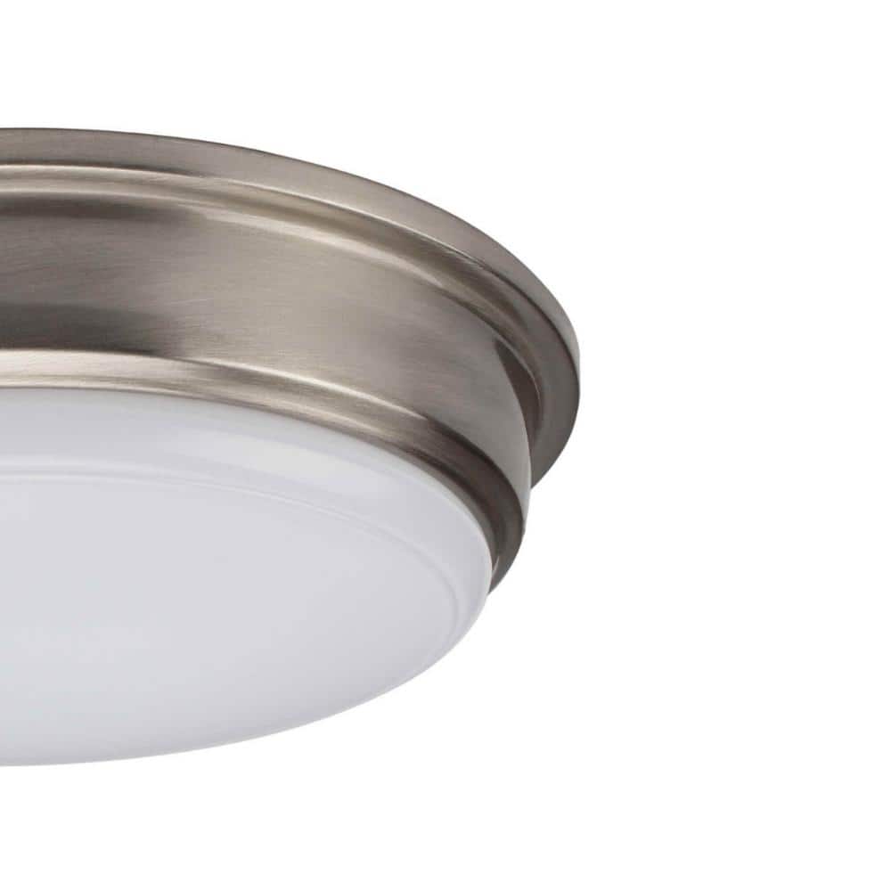 Brushed Nickel 13" LED Flush Mount Ceiling Light with Glass Shade