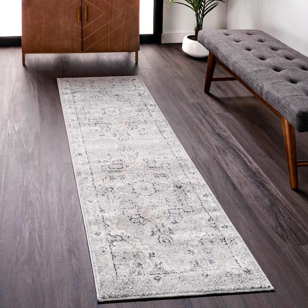 Essa Vintage 2 ft. x 6 ft. Light Grey Runner Rug