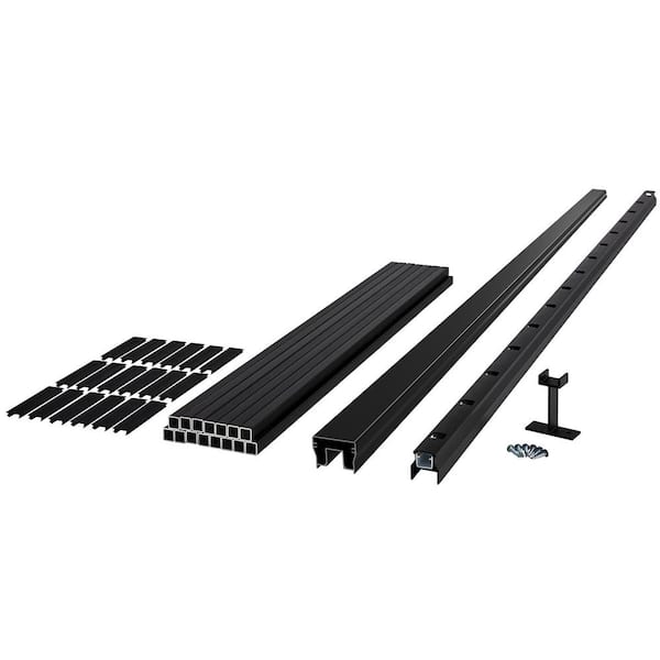 Fiberon Cityside Black Contemporary Aluminum 36 in. H x 72 in. W (Actual Size: 36 in. x 70 in.) Line Rail Kit