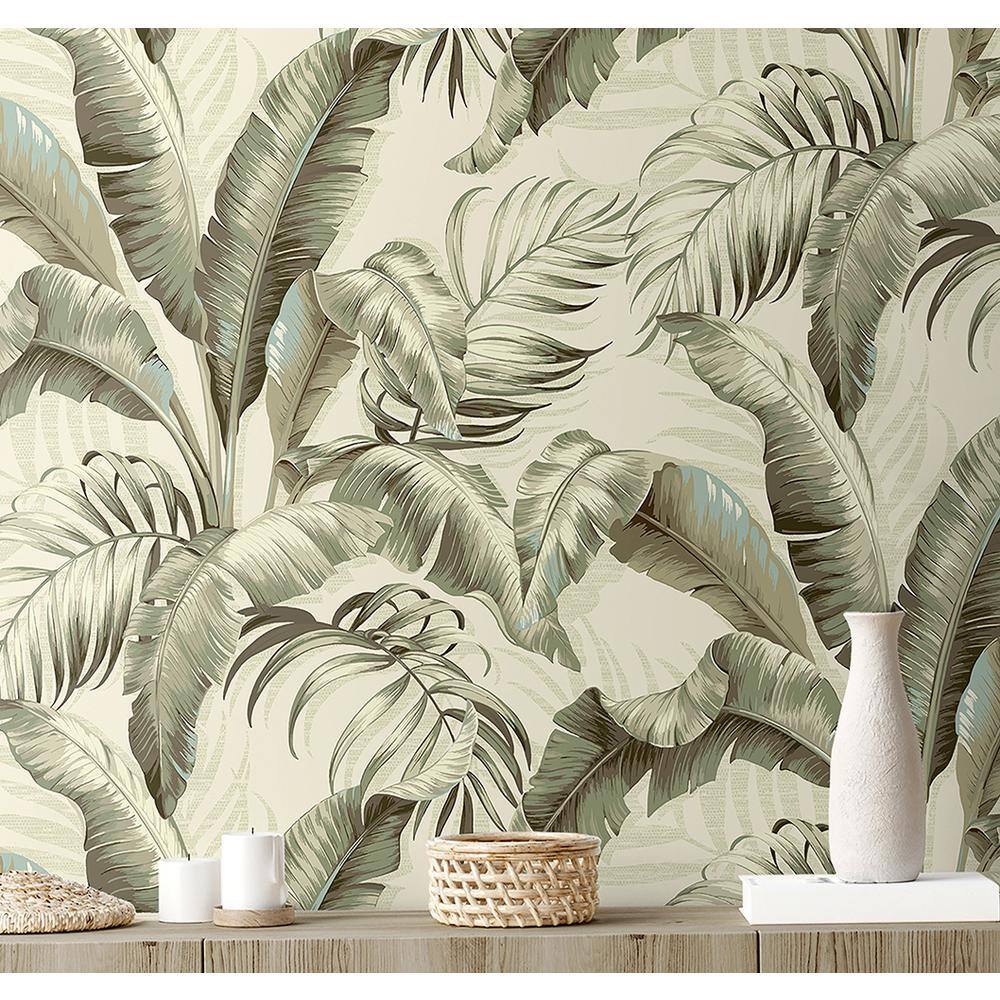 Silver Birch Tropical Palm Peel & Stick Vinyl Wallpaper Roll