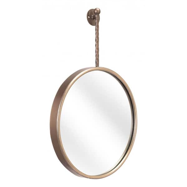 HomeRoots 15.9 in. x 24 in. Classic Irregular Framed Gold Vanity Mirror