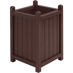 16 in. Square Tall Smoke All Weather Composite Crown Planter