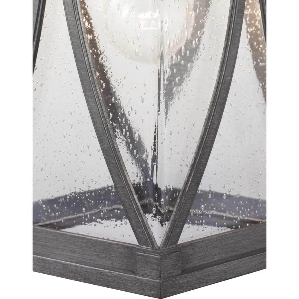 Antique Pewter Seeded Glass Outdoor Wall Lantern