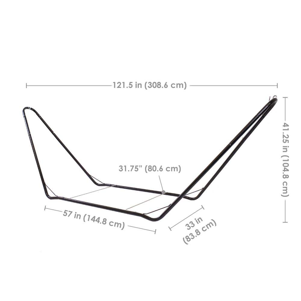 Black Heavy-Duty Steel Portable Hammock Stand, 10' Capacity