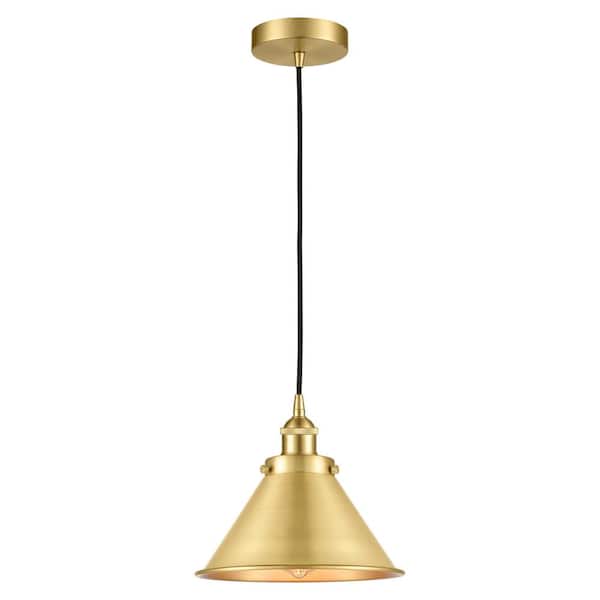 Innovations Briarcliff 100-Watt 1-Light Satin Gold Standard Mini Pendant Light with Metal Shade