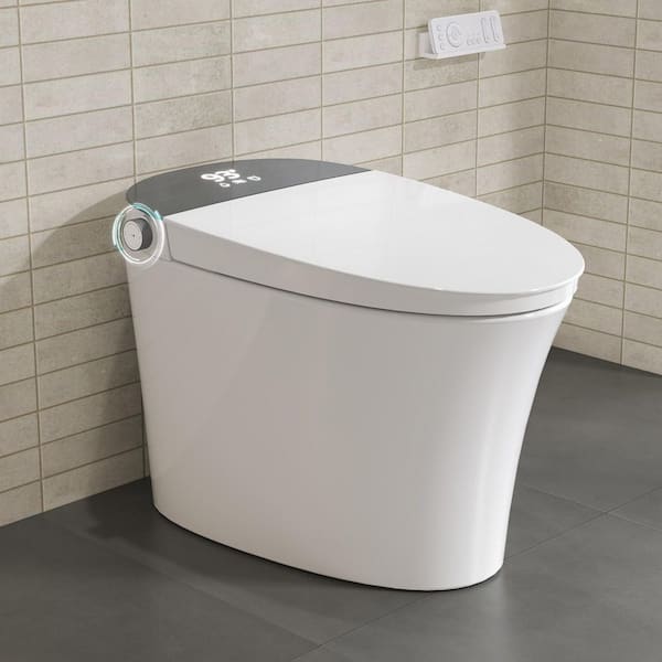 Elongated Smart Bidet Toilet 1.27 GPF in White with Auto Flush, Front/Rear Wash, Heated Seat, Deodorization, Night Light