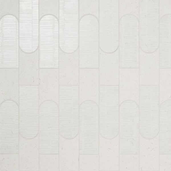 Illume Tokyo White 11.02 in. x 14.09 in. Limestone Look Matte Porcelain Mosaic Floor and Wall Tile (1.08 sq. ft. / Each)
