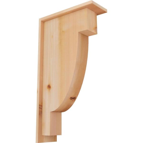 Ekena Millwork 5-1/2 in. x 14 in. x 26 in. Western Red Cedar Alpine Smooth Corbel with Backplate
