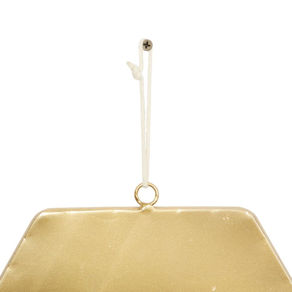 Gold Geometric Wall Mirrors with Fringe Tassels, Set of 2