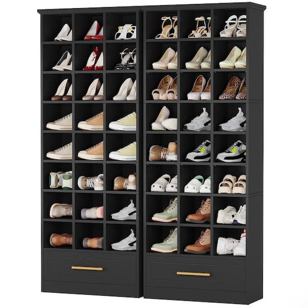 Storage Containers 40 Pair Shoe Cabinet With Doors Broview Shoe