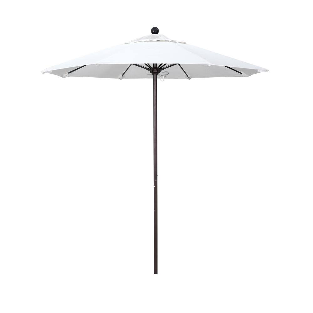 7.5 ft. Bronze Aluminum Commercial Market Patio Umbrella with Fiberglass Ribs and Push Lift in White Olefin price history on PriceWatchPro