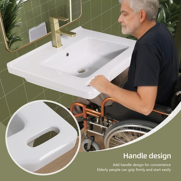 Zeafive 24.1 in. L x 19.7 in. W x 6.1 in. D ADA Compliant Ceramic