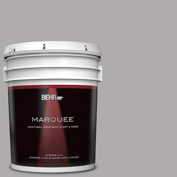 BEHR MARQUEE 5 gal. #N520-3 Flannel Gray Flat Exterior Paint & Primer