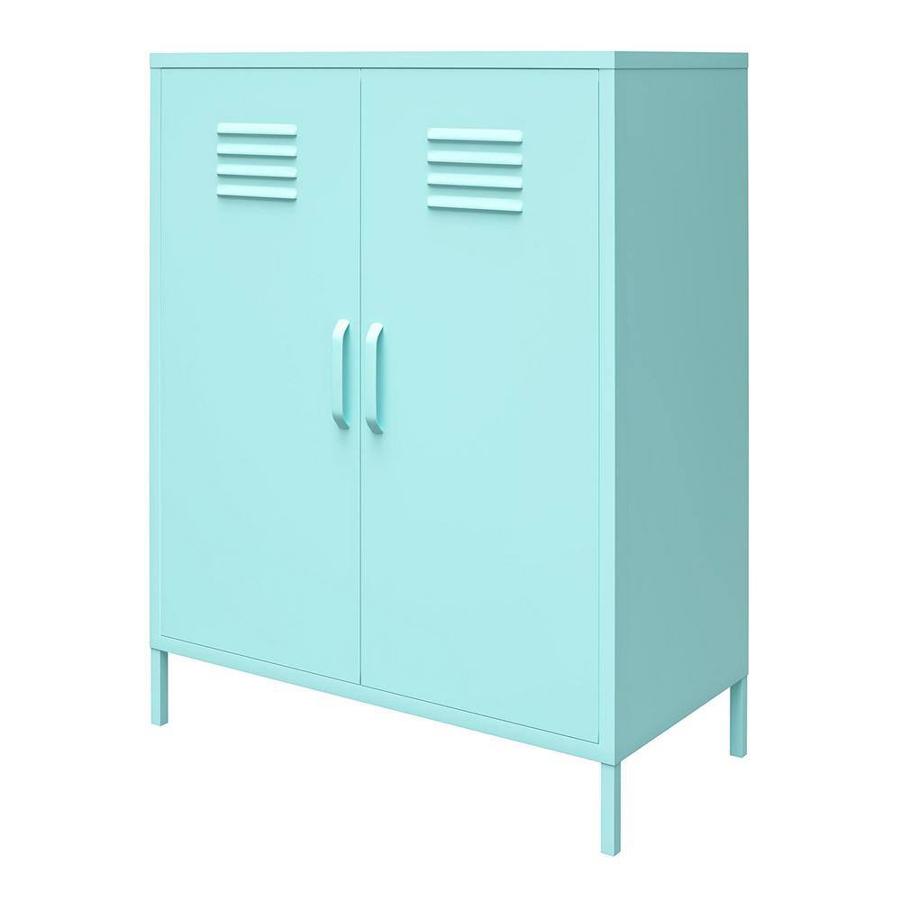 Mint Metal Locker Style Storage Cabinet with Adjustable Shelving