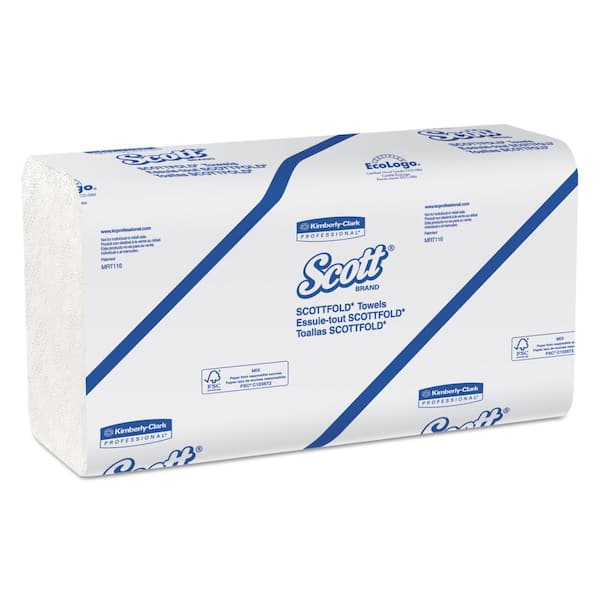 Scott Pro Scottfold Folded White Paper Towels 9 2/5 x 12 2/5 (175 Sheets per Pack, 25 Packs per Carton)