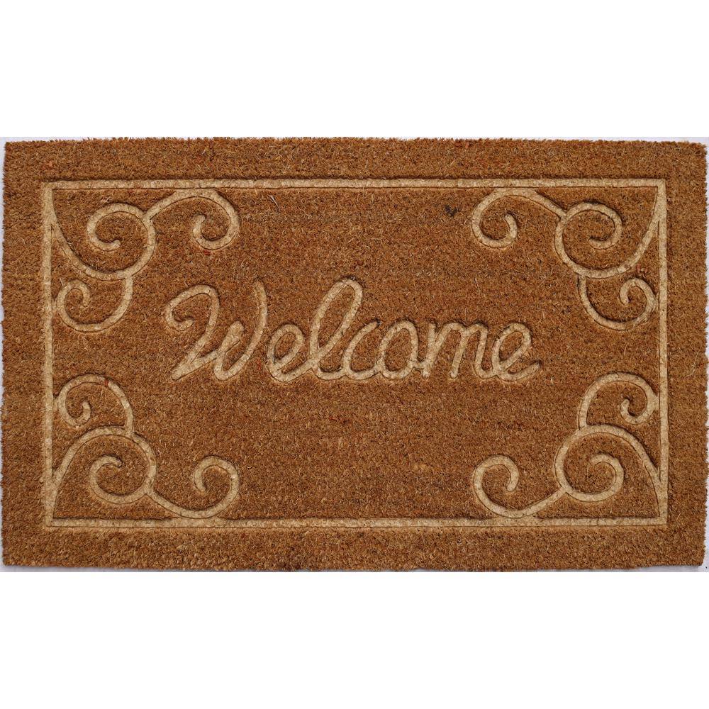 Vinyl Back Embossed Welcome 30 in. x 18 in. Coir Door Mat price history on PriceWatchPro