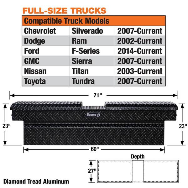 Buyers Products Company 23 in. x 27 in. x 71 in. Black Diamond 