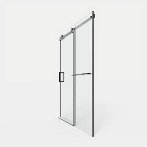 Afhocomp 56-60 in. W x 72 in. H Sliding Frameless Shower Door in