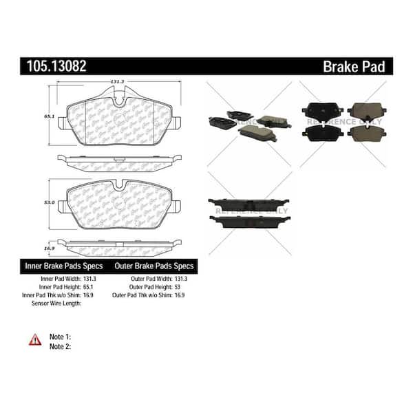 Centric Parts Disc Brake Pad Set 2014-2015 Mini Cooper 1.6L