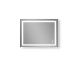 48 in. W x 35 in. H Large Rectangular Frameless Wall-Mount Anti-Fog LED Light Bathroom Vanity Mirror in White