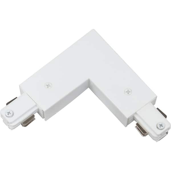 Volume Lighting White "L" Connector (90) for 120-Volt 2-Circuit/1-Neutral Track Systems