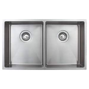 Specialty Series Stainless Steel 30 in. 50/50 Double Bowl Undermount Kitchen Sink Package
