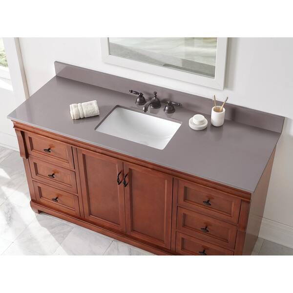 Home Decorators Collection 61 In W X 22 D Engineered Marble Vanity Top Slate Grey With White Single Trough Sink 63410 The Depot D Engineered Marble Vanity Top, 61 Inch Quartz Single Sink Vanity Top