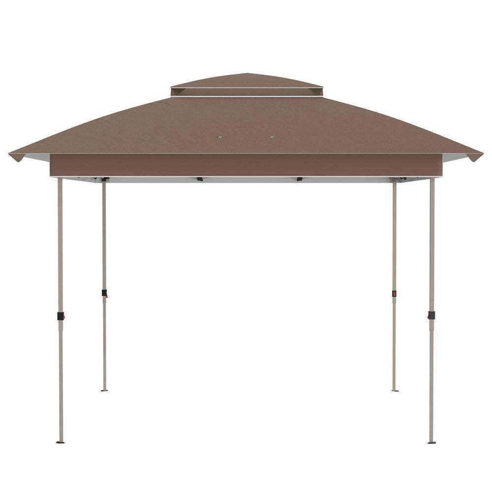 12 ft. x 12 ft. Brown Outdoor Patio Portable Gazebos Pop Up Canopy Tent with Netting & Carry Bag price history on PriceWatchPro